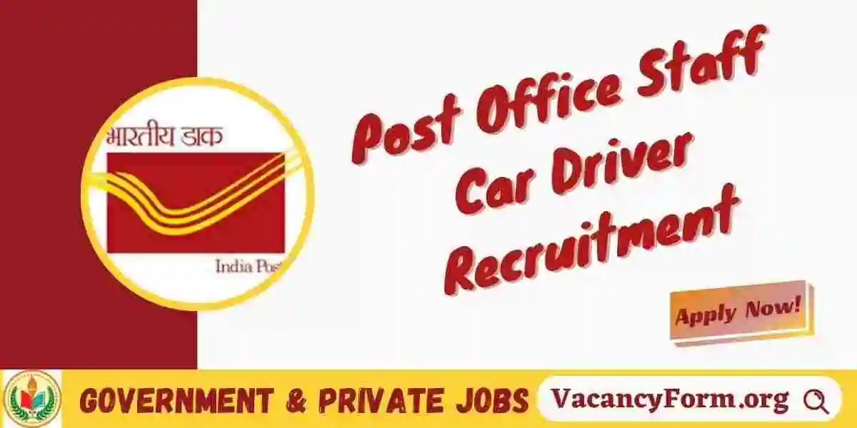 Post Office Driver Recruitment 2024 Offline Form